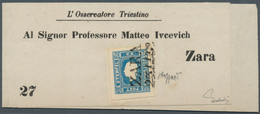 Österreich: 1858, (1,05 Kreuzer) Blau Zeitungsmarke, Type I, Allseits Breit- Bis überrandig, Entwert - Sonstige & Ohne Zuordnung