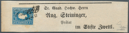 Österreich: 1858, (1,05 Kreuzer) Blau Zeitungsmarke, Type I, Mit Plattenfehler "Rinnendes Auge", All - Other & Unclassified
