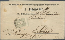 Österreich: 1861, (1,05 Kreuzer/Soldi) Hellgrau Zeitungsmarke, Oberrandstück Mit Randleiste (fünf Dü - Andere & Zonder Classificatie