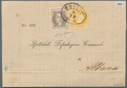 Österreich: 1867, 2 Kr Gelborange Freimarke, Grober Druck, Und Zeitungsmarke (1,05 Kreuzer) Grauviol - Other & Unclassified
