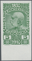 Österreich: 1910, Jubiläumsausgabe, 5 H. Grün Und 10 H. Rosakarmin, Je Ungezähnt Vom Unterrand, Auf - Andere & Zonder Classificatie