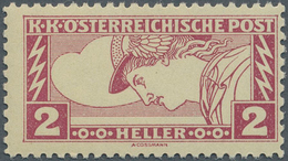 Österreich: 1917, Eilmarken 2 H. Schwarzrotkarmin, Linienmischzähnung 12½:11½, Postfrisch Mit Minime - Sonstige & Ohne Zuordnung