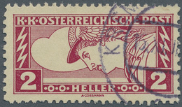 Österreich: 1917, Eilmarken 2 H. Schwarzrotkarmin, Linienmischzähnung 12½:11½, Sauber Gestempelt, Ei - Autres & Non Classés