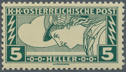 Österreich: 1917, Eilmarken 5 H. Schwärzlichopalgrün, Linienmischzähnung 12½:11½, Postfrisch, Signie - Sonstige & Ohne Zuordnung