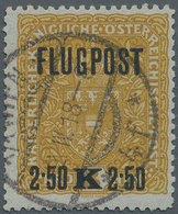 Österreich: 1918, Flugpost, 2.50 Kr. Auf 3 Kr. Dunkelocker/schwarz, Graues Papier, Format 25:30 Mm, - Sonstige & Ohne Zuordnung