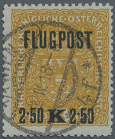 Österreich: 1918, Flugpost, 2.50 Kr. Auf 3 Kr. Dunkelocker/schwarz, Graues Papier, Format 25:30 Mm, - Other & Unclassified