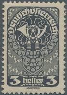 Österreich: 1919/1920, Freimarken 3 H. Dunkelblaugrau, Postfrisch, Unsigniert. Fotobefund Dr.Ferchen - Other & Unclassified