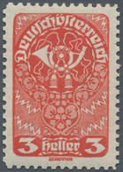 Österreich: 1919/1920, Freimarken, 3 H., Drei Verschiedene Farbproben In Abweichenden Farben Und Mit - Sonstige & Ohne Zuordnung