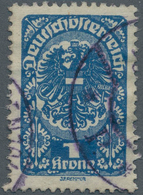 Österreich: 1919/1920, Freimarken, 1 Kr. Schwärzlichultramarin, Sauber Gestempeltes Bedarfsstück, Si - Sonstige & Ohne Zuordnung