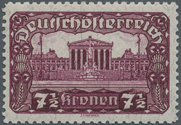 Österreich: 1919/1921, Freimarken "Parlamentsgebäude", 7½ Kr. Schwärzlichrotlila In Linienmischzähnu - Sonstige & Ohne Zuordnung