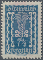 Österreich: 1922, Freimarken, 7½ Kr., Vier Verschiedene Farbproben In Abweichenden Farben Und Mit Li - Autres & Non Classés