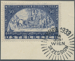 Österreich: 1933, Wipa 50 Gr. Faserpapier Auf Briefstück Mit Sezessions-SST. - Autres & Non Classés