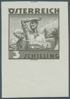 Österreich: 1934, Freimarken "Trachten", 3 Sch. "Ländliche Arbeit", Ungezähnter Offsetdruck-Probedru - Autres & Non Classés