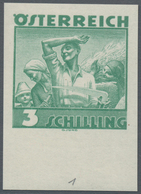 Österreich: 1934, Freimarken "Trachten", 3 Sch. "Ländliche Arbeit", Sechs Ungezähnte Buchdruck-Probe - Other & Unclassified