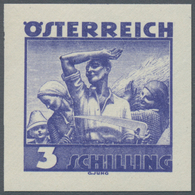 Österreich: 1934, Freimarken "Trachten", 3 Sch. "Ländliche Arbeit", Sechs Ungezähnte Offsetdruck-Pro - Autres & Non Classés