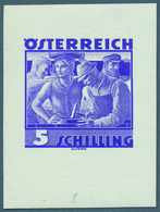 Österreich: 1934, Freimarken "Trachten", 5 Sch. "Städtische Arbeit", Sechs Ungezähnte Buchdruck-Prob - Other & Unclassified