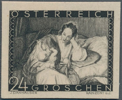 Österreich: 1935, 24 Gr. "Muttertag" Als Geschnittener Probedruck In Schwarz Auf Kartonpapier, Unsig - Autres & Non Classés