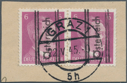 Österreich: 1945, GRAZER ZWEISTUNDEN-PROVISORIUM, 6 Pfg. Violett Mit Handstempelaufdruck Im Waagerec - Andere & Zonder Classificatie