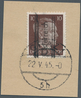 Österreich: 1945, GRAZER ZWEISTUNDEN-PROVISORIUM, 10 Pfg. Braun Mit Handstempelaufdruck Auf Briefstü - Autres & Non Classés