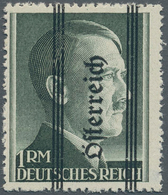 Österreich: 1945, Grazer Aufdruck, 1 RM Fetter Aufdruck Mit Doppelaufdruck, Davon Einer Im Blinddruc - Sonstige & Ohne Zuordnung