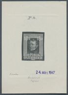 Österreich: 1947, 18 Gr. "Franz Grillparzer", Zwei Phasendrucke In Schwarz Bzw. In Braun (je 6. Phas - Sonstige & Ohne Zuordnung
