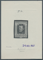 Österreich: 1947, 18 Gr. "Franz Grillparzer", Zwei Phasendrucke In Schwarz Bzw. In Braun (je 6. Phas - Andere & Zonder Classificatie