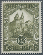 Österreich: 1947, 10 Gr. + 5 Gr. "Kunstausstellung", 18 Verschiedene Farbproben In Linienzähnung 14½ - Other & Unclassified