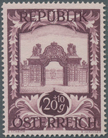 Österreich: 1947, 20 Gr. + 10 Gr. "Kunstausstellung", 18 (meist) Verschiedene Farbproben In Linienzä - Other & Unclassified