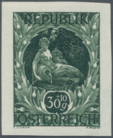 Österreich: 1947, 30 Gr. + 15 Gr. "Kunstausstellung" Ungezähnt, Postfrisch, Signum. Fotoattest Soeck - Andere & Zonder Classificatie