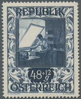 Österreich: 1947, 48 Gr. + 12 Gr. "Kunstausstellung", 18 (meist) Verschiedene Farbproben In Linienzä - Other & Unclassified