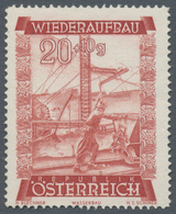 Österreich: 1948, 20 Gr. + 10 Gr. "Wiederaufbau", 11 (meist) Verschiedene Farbproben In Linienzähnun - Other & Unclassified