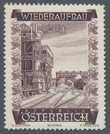Österreich: 1948, 45 Gr. + 20 Gr. "Wiederaufbau", 11 Verschiedene Farbproben In Linienzähnung 14½, O - Other & Unclassified