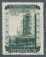 Österreich: 1948, 80 Gr. + 40 Gr. "Wiederaufbau", 10 (meist) Verschiedene Farbproben In Linienzähnun - Other & Unclassified