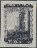 Österreich: 1948, 80 Gr. + 40 Gr. "Wiederaufbau", Ungezähnte Farbprobe In Violett Auf Gummiertem Pap - Sonstige & Ohne Zuordnung