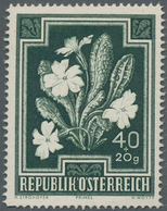 Österreich: 1948, 40 Gr. + 20 Gr. "Primula Vulgaris", Sechs Einfarbige Probedrucke (Stichtiefdruck) - Sonstige & Ohne Zuordnung