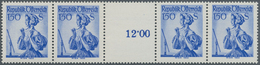 Österreich: 1948/1958, Dauerserie Trachten, 1.50 Sch. Blau, Weißes Papier, Waagerechtes Zwischensteg - Sonstige & Ohne Zuordnung