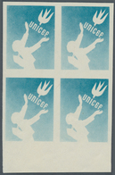 Österreich: 1949, 1 Sch. "Unicef" Im Unterrand-4er-Block Mit Markanter Abart "Farbe Dunkelkobalt Feh - Sonstige & Ohne Zuordnung