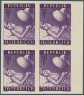 Österreich: 1954. Gesundheitsfürsorge. Set Mit Allen 6 Werten Je In UNGEZÄHNTEN, Postfrischen 4-Blöc - Other & Unclassified