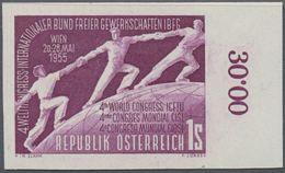 Österreich: 1955, 1 Sch. "Gewerkschaftskongreß", Sechs Ungezähnte Farbproben In Lila, Schiefer, Karm - Sonstige & Ohne Zuordnung