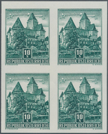 Österreich: 1957, Freimarken "Bauwerke", 10 Sch. "Burg Heidenreichstein" Im Ungezähnten 4er-Block, P - Sonstige & Ohne Zuordnung