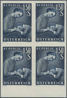 Österreich: 1958. Muttertag, Mit Der Abart "Ungezähnt" Im Postfrischen Unterrand-4er-Block. FA Turin - Other & Unclassified