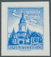 Österreich: 1960, Dauerserie "Bauwerke", 3.40 Sch. "Krems" Als Ungezähnter Probedruck In Blau, Einze - Sonstige & Ohne Zuordnung