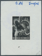 Österreich: 1959, 1 Sch. "Auerhahn", Phasendruck In Schwarz, Einzelabzug Im Kleinbogenformat Auf Gum - Sonstige & Ohne Zuordnung