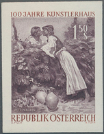 Österreich: 1961, 1.50 Sch. "Der Kuß", Ungezähnte Farbprobe In Grauviolett/Rotbraun, Postfrisch, Uns - Other & Unclassified