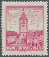 Österreich: 1962, Freimarken "Bauwerke", 40 Gr. "Ledererturm", Farbprobe In Rotlila, Postfrisch, Uns - Other & Unclassified