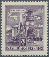 Österreich: 1962, Freimarken "Bauwerke", 70 Gr. "Residenzbrunnen", Zwei Farbproben In Dunkelrötlichv - Sonstige & Ohne Zuordnung