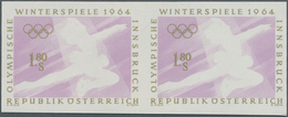 Österreich: 1963, 1.80 Sch. "Eiskunstlauf" Im Waagerechten Ungezähnten Paar Mit Fehlender Farbe Schw - Sonstige & Ohne Zuordnung