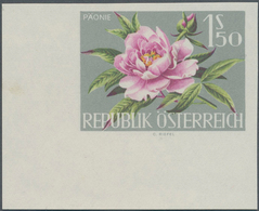 Österreich: 1964, 1.50 Sch. "Paeonia Officinalis", Ungezähnt Aus Der Linken Unteren Bogenecke, Postf - Other & Unclassified