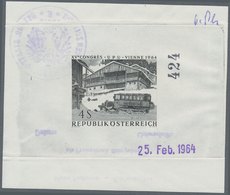 Österreich: 1964, Weltpostkongreß Wien, Komplette Serie Je Als Phasendruck In Schwarz (5. Bzw. 6. Ph - Sonstige & Ohne Zuordnung