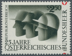 Österreich: 1980. Österreichisches Bundesheer, 25 Jahre, Mit Der Abart "Farbe Rot (Bundesheer Emblem - Sonstige & Ohne Zuordnung
